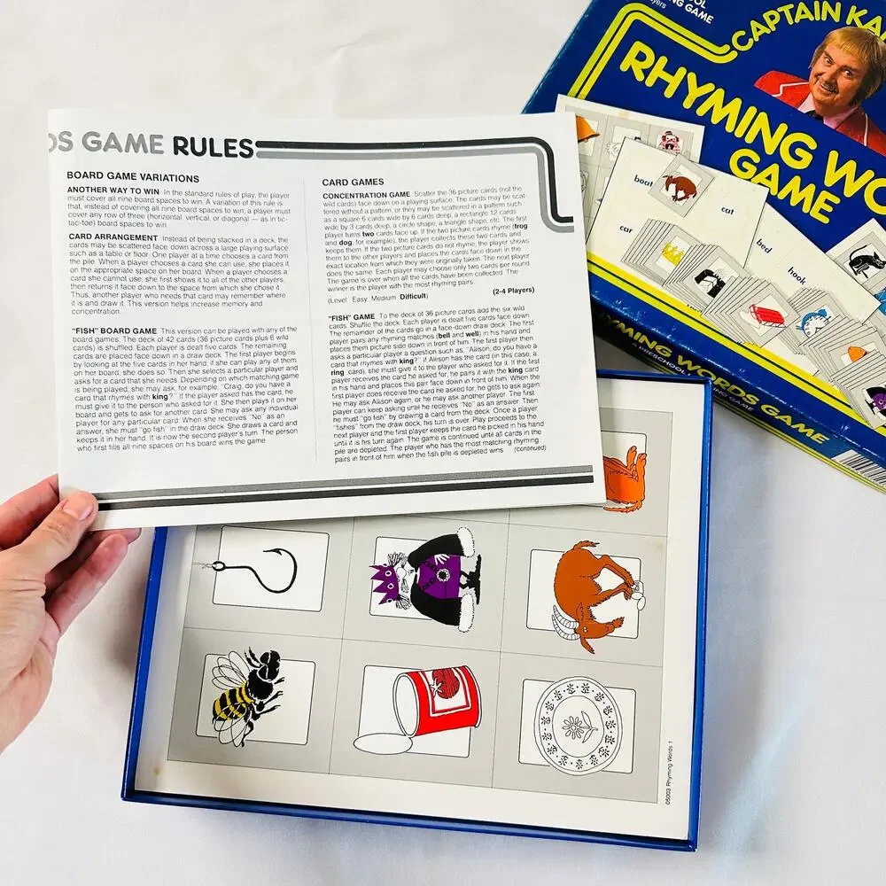 Vintage 1987 Captain Kangaroo's Rhyming Word Game Educational Board Game